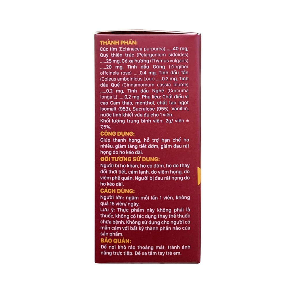 Kẹo Ngậm Thảo Mộc Getux FOBE Hỗ Trợ Giảm Ho, Đau Rát Họng (Không Đường) N2 - Hộp 20 viên
