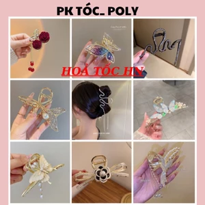 Kẹp tóc kim loại đính đá sang trọng lấp lánh phong cách Hàn Quốc