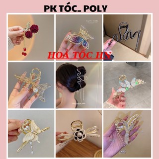 Kẹp tóc kim loại đính đá sang trọng lấp lánh phong cách Hàn Quốc