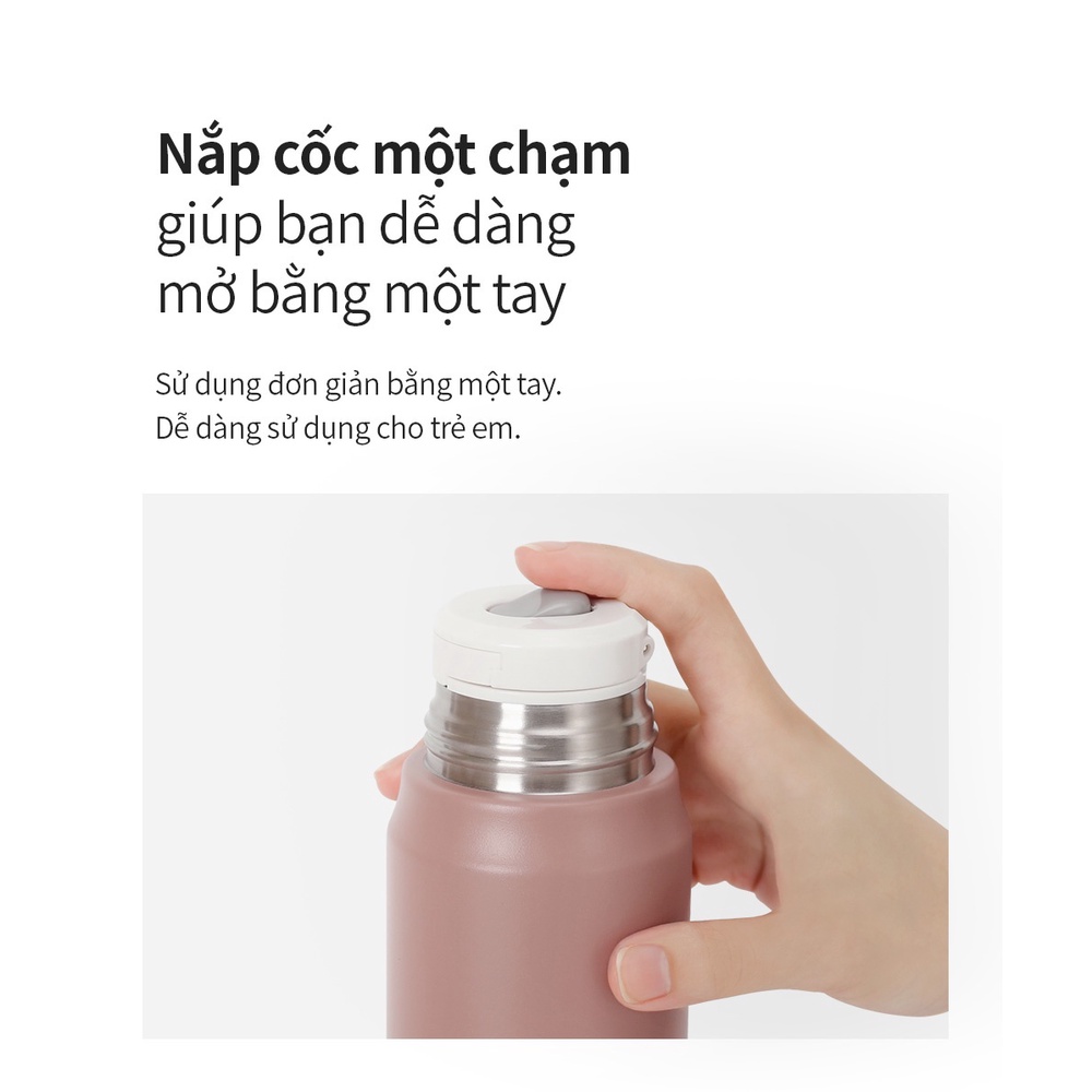Bình giữ nhiệt LocknLock 505ml Maman Cup Vacuum Bottle LHC1487 , Nắp dùng làm cốc nước uống - K-MALL