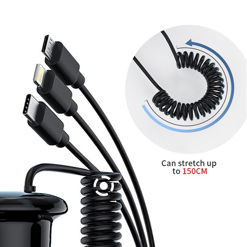 Dây cáp sạc nhanh SEAMETAL USB loại C 3 trong 1 thích hợp cho điện thoại IOS