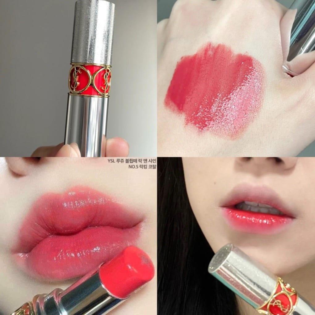 Son YSL 05 Rouge Volupte Rock’N Shine Rocking Coral – Hồng Cam fullbox ...