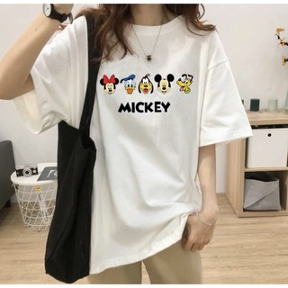 Áo thun phông nữ nam form rộng KONOVA chất liệu cotton thoáng mát in hình mikey pluto