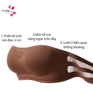 Áo cup ngực không dây chống tụt, không đường may, mát mịn cho nữ A13 Phương Linh Underwear