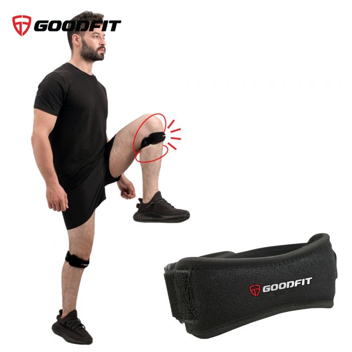 Bó gối thể thao cao cấp GoodFit GF516K với đệm bảo vệ dày dặn, silicone chống trượt tốt