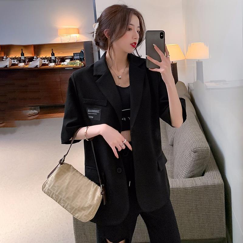 Áo Khoác Blazer Tay Ngắn Phong Cách Hàn Quốc Thời Trang Cao Cấp Cho Nữ
