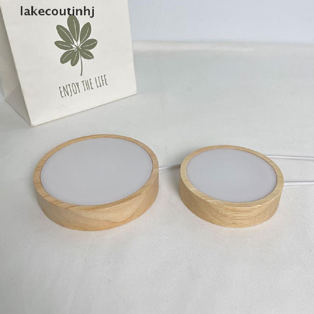 Lakecou Đèn ngủ LED tròn Đế trưng bày trang trí cho pha lê Trang trí kính tinh thể
