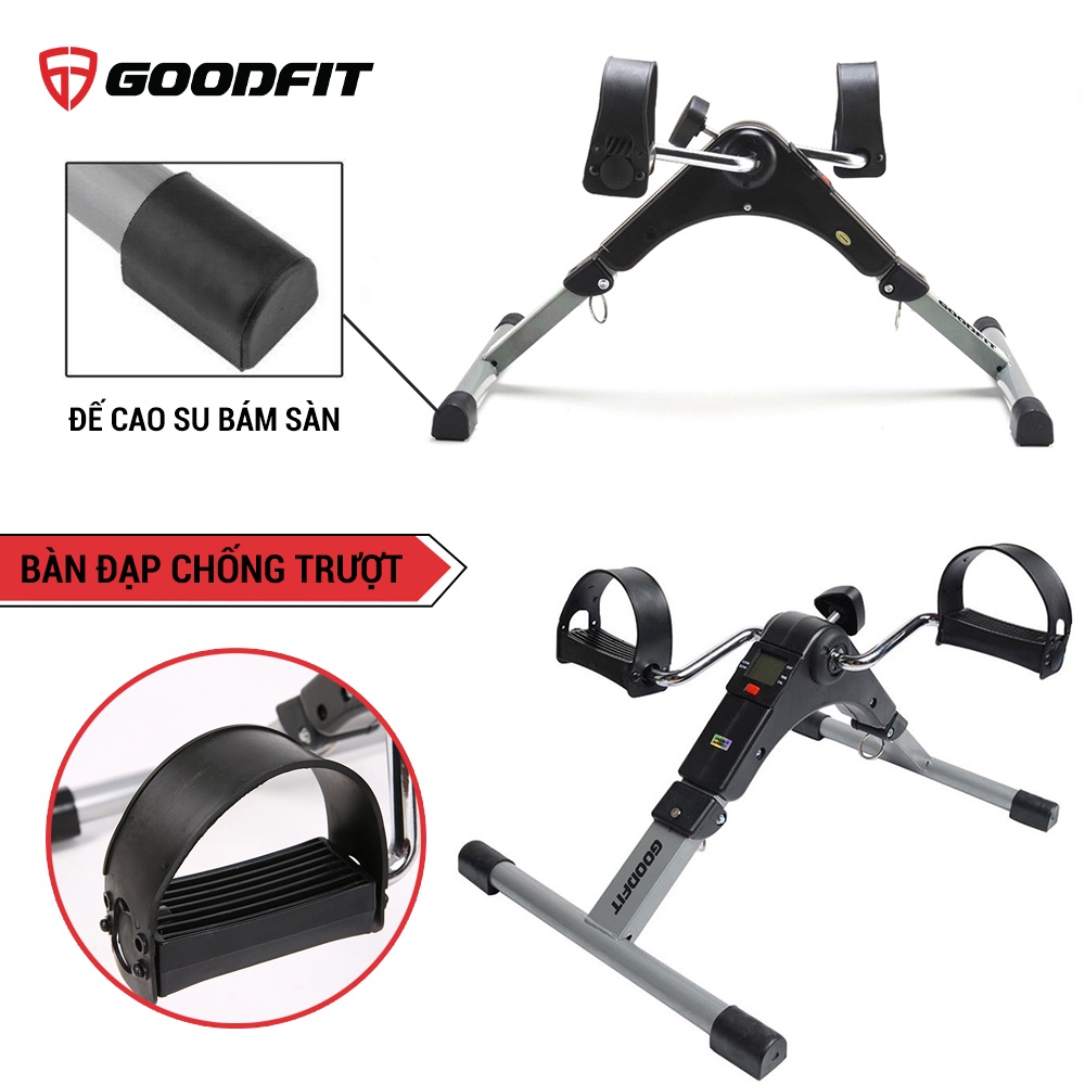 Xe đạp thể thao gấp gọn mini GoodFit tùy chỉnh độ nặng, tập luyện thể dục tại nhà GF002MB