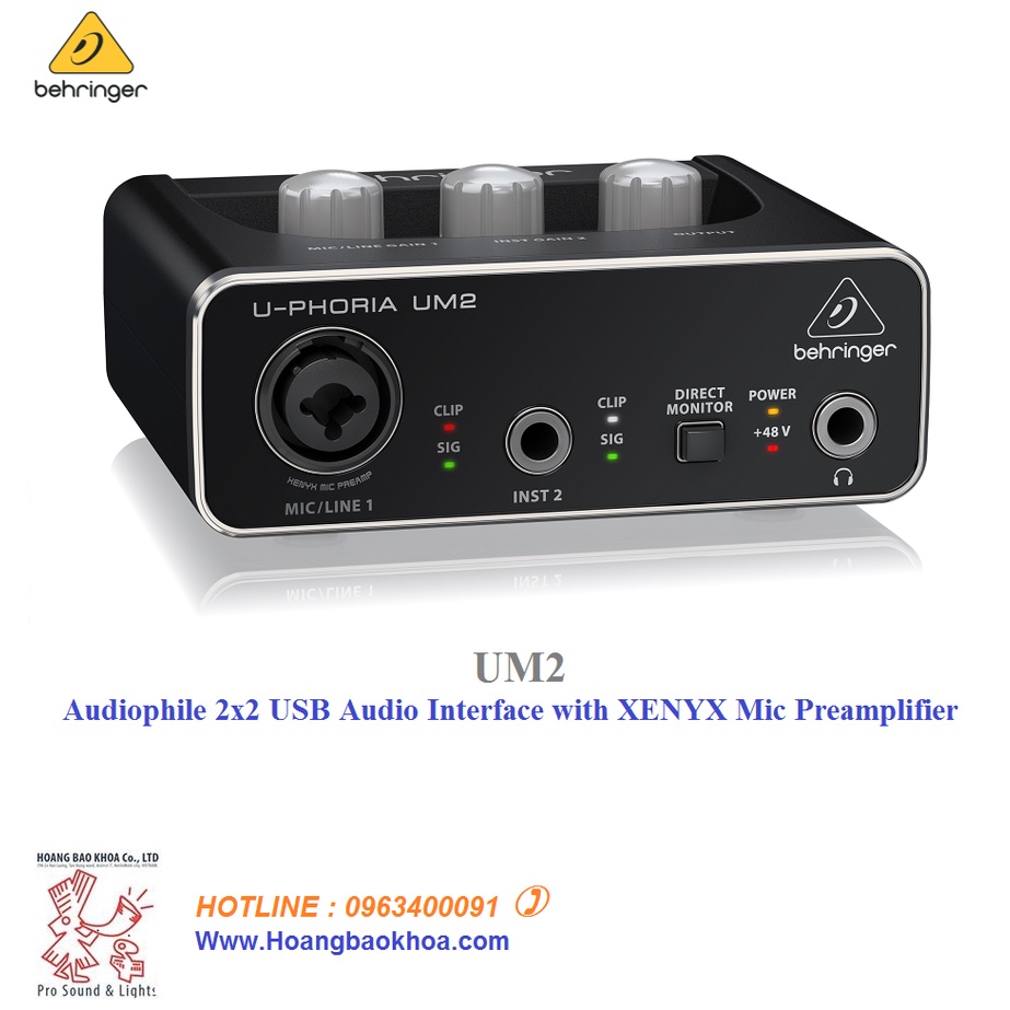 Soundcard UM2 Behringer - Thiết Bị Giao Diện Interface Thu Phát Âm ...