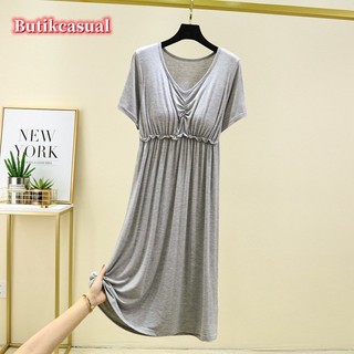 Đồ ngủ Cotton Tay Ngắn Cổ Chữ V Có Mút Đệm Ngực Thời Trang Mùa Hè Xinh Xắn Cho Nữ