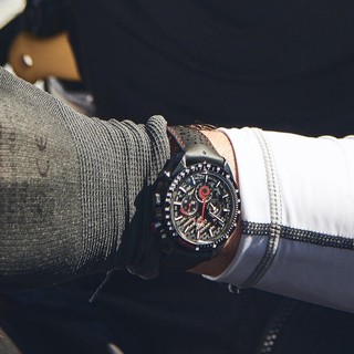 Cổ Điển Thạch Anh Đua Chronograph Đồng Hồ Apollo 8 Nam Dây Da Dạ Quang Nam Thể Thao Đồng Hồ Đeo Tay Thời Trang Thường Ngày Đồng Hồ