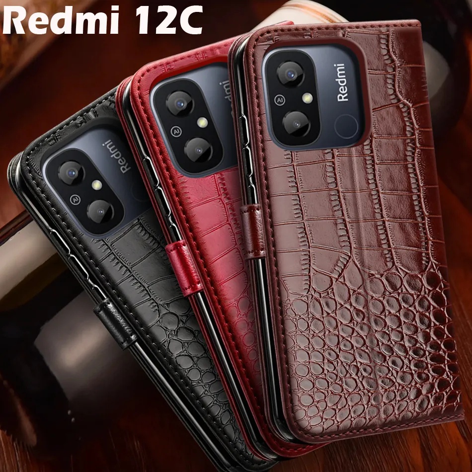 Bao Da Điện Thoại Dạng Ví Nắp Lật Có Ngăn Đựng Thẻ Và Giá Đỡ Cho Xiaomi Redmi 12C case 6.71 inch Redmi 12C Redmi 12C
