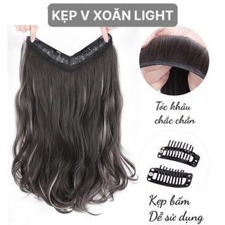 Tóc Giả Chữ U Ombre Xoăn Light Khói, Tóc Giả U Nửa Đầu Cao Cấp HaminStore