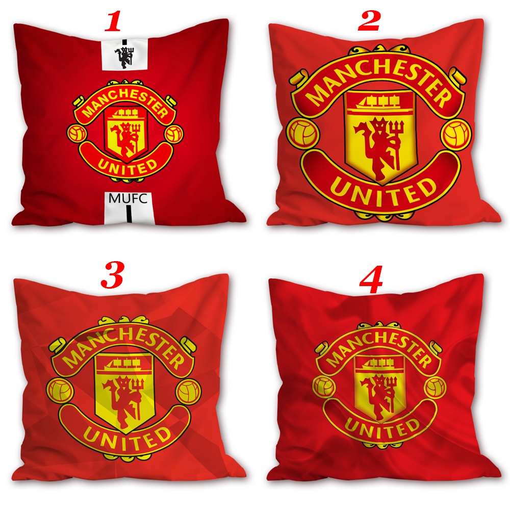 Vỏ Gối Polyester Một Mặt In Logo Câu Lạc Bộ Bóng Đá Manchester United Trang Trí Nhà Cửa (Không Kèm Lõi)