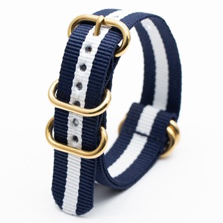 Dây Đeo Đồng Hồ Bằng Vải Nylon Dệt Có Khóa Vàng 18mm 20mm 22mm 24mm