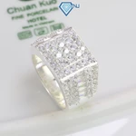 Nhẫn nam bạc bản vuông đính đá NNA0367 - Trang Sức TNJ — ảnh 1
