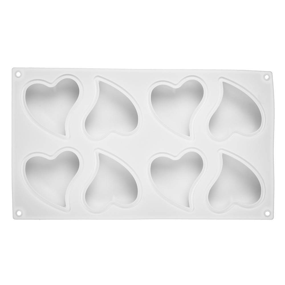 Khuôn Silicone Làm Bánh 8 Ngăn Hình Trái Tim