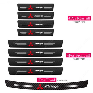 Miếng Dán Cửa Xe Hơi Mitsubishi Attrage Bằng Sợi Carbon Chống Trầy Xước