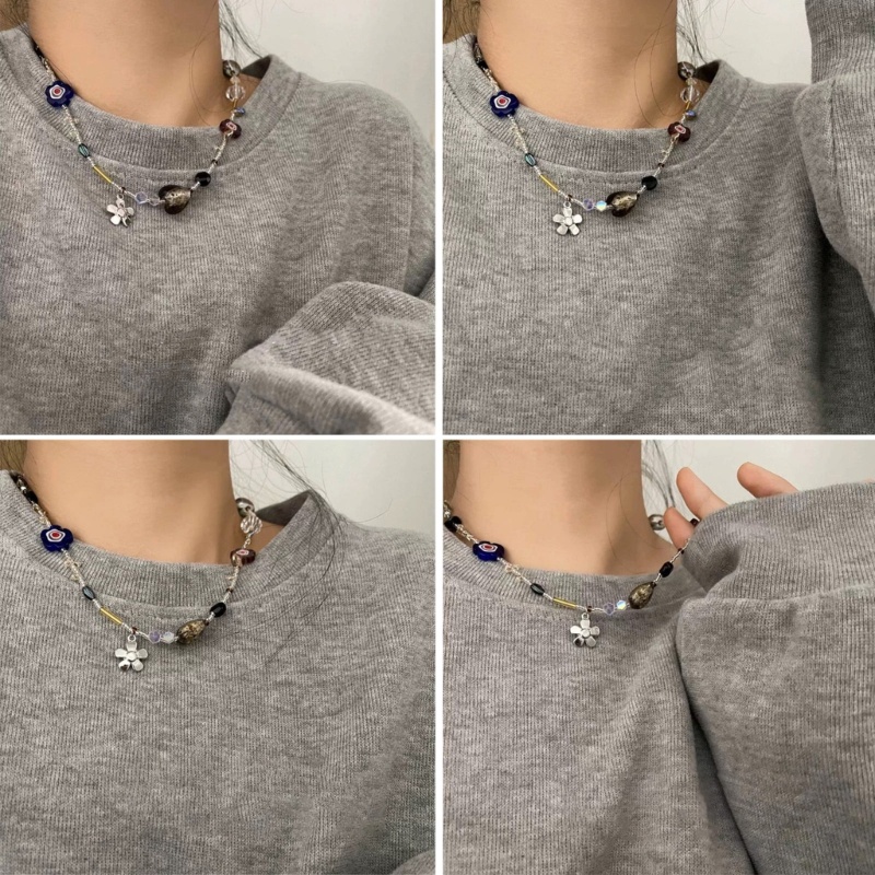 Vòng Cổ Choker Mặt Hoa Bằng Acrylic Thanh Lịch Cho Nữ