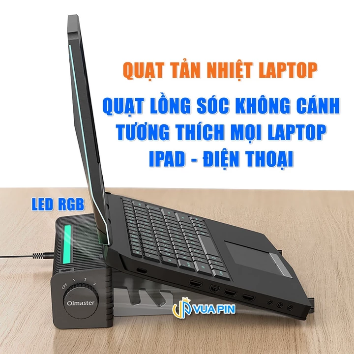 Quạt tản nhiệt Laptop Macbook Surface Book Pro - Đế tản nhiệt Latop máy tính gió mạnh FL08 Gaming quạt để bàn văn phòng