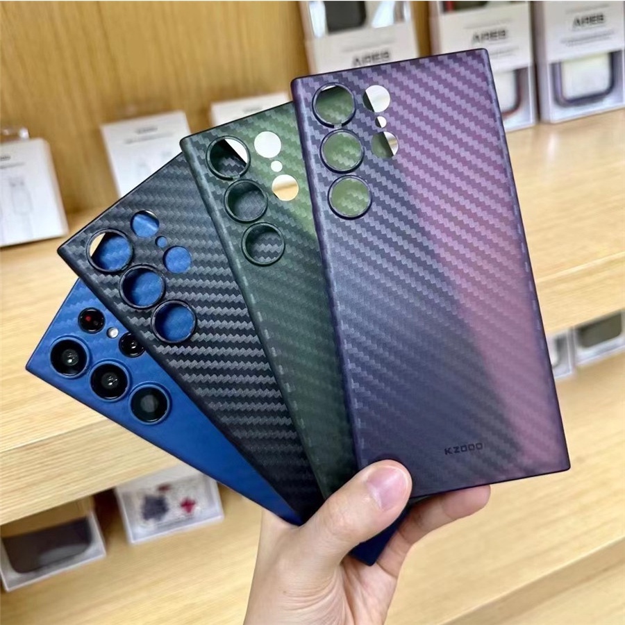 Ốp lưng PP mờ sợi Carbon siêu mỏng & mỏng KDOO cho Samsung S25 Ultra S24 Ultra S24 + Galaxy S23 UltraS23 + / S23 Vỏ Samsung siêu mờ chống trầy xước