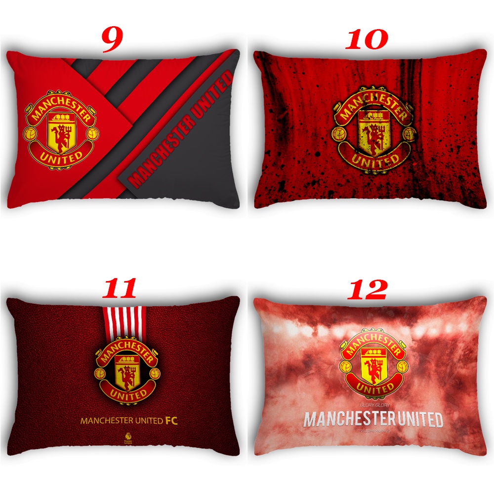 Vỏ Gối Chữ Nhật In Logo Câu Lạc Bộ Bóng Đá Manchester United Một Mặt Bằng Polyeste (Không Kèm Lõi)