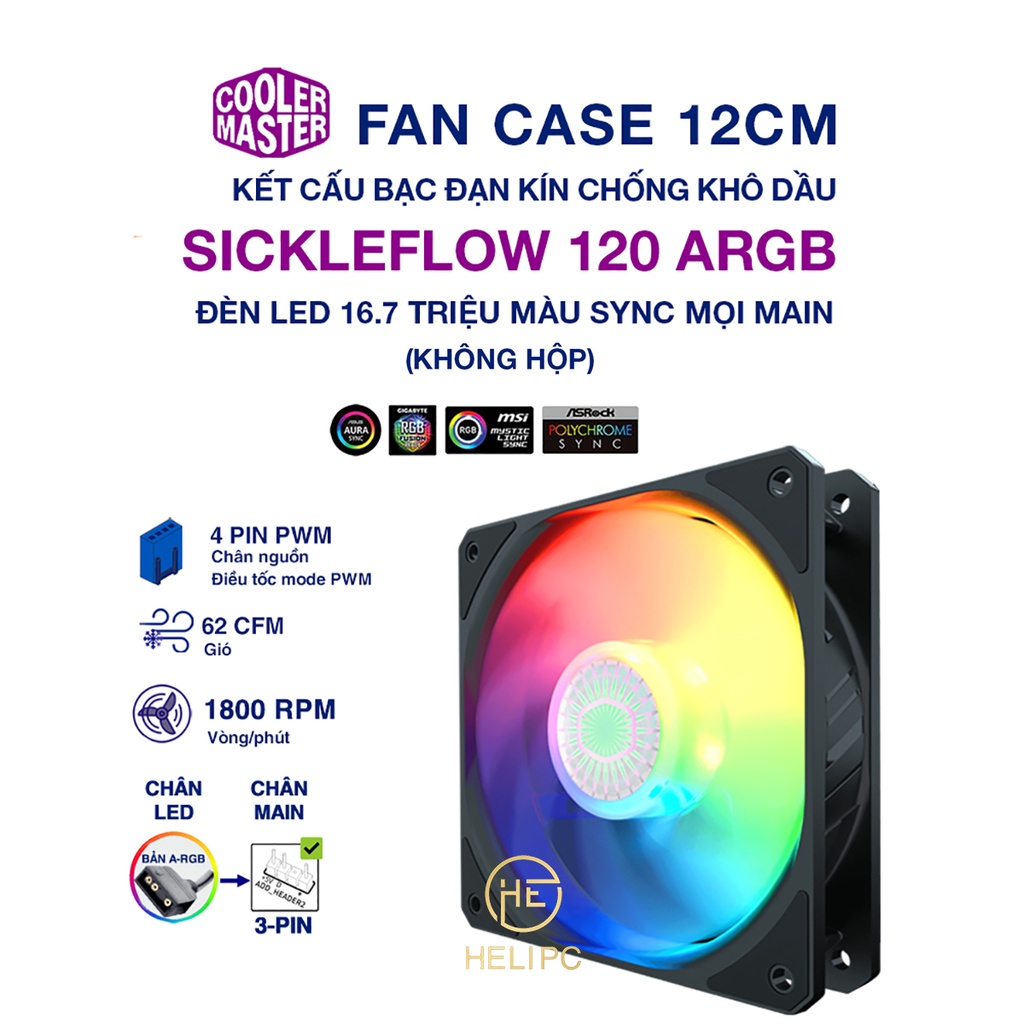 Cooler Master MFX B2DN 183PA R1 SickleFlow 120 ARGB 120mm PWM Case Fan 3 Pack