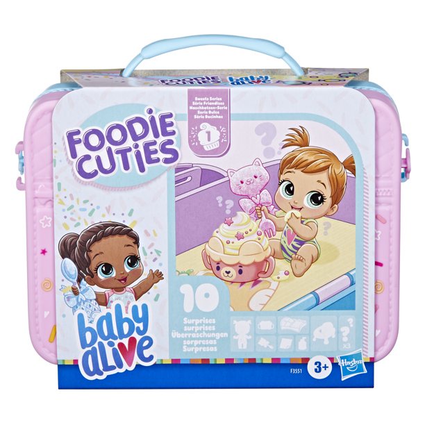 Baby Alive Foodie Cuties, Sun Series 3, Baby Doll Set with 10 Surprises Set 3 Búp Bê Em Bé Kèm 10 Bất Ngờ