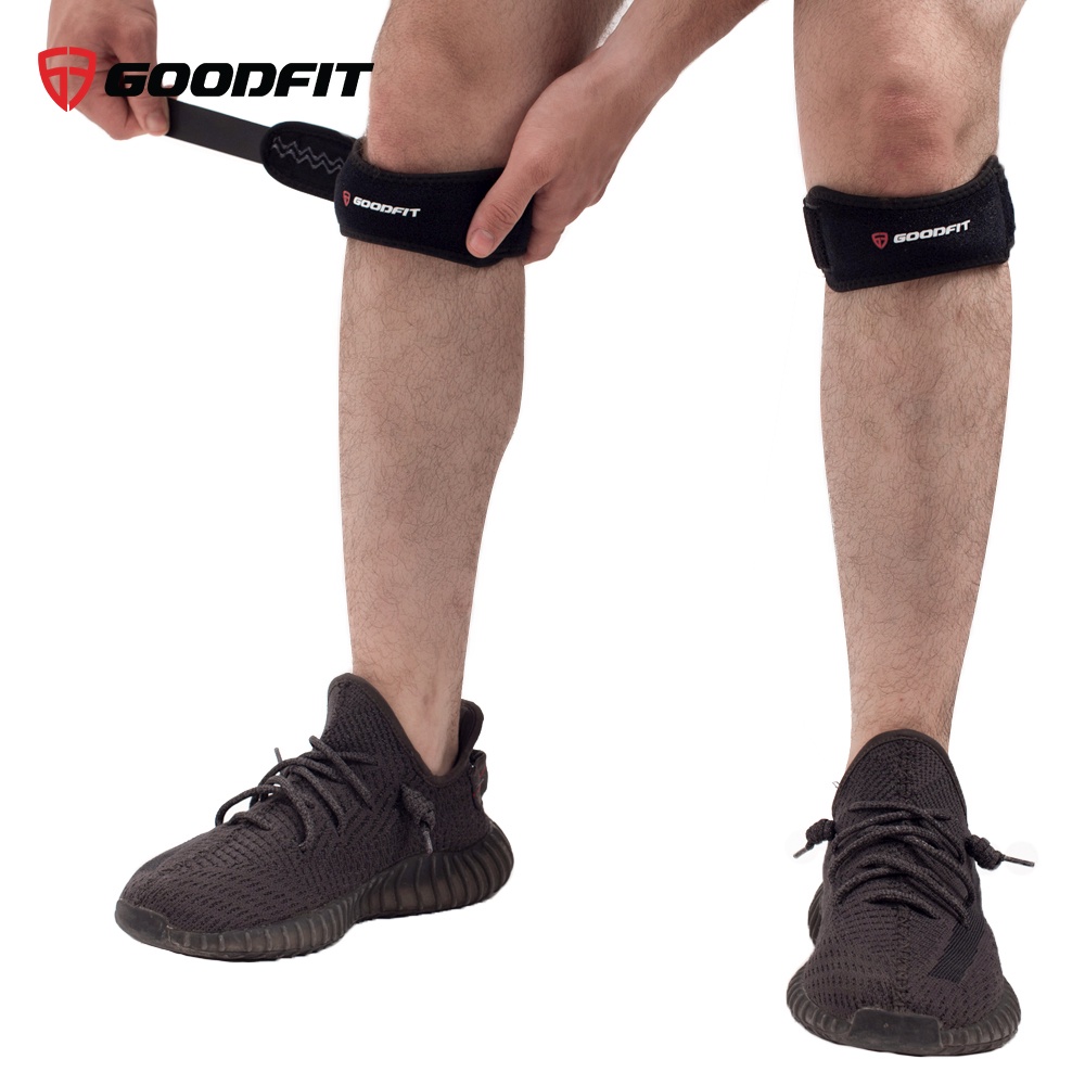 Bó gối thể thao cao cấp GoodFit GF516K với đệm bảo vệ dày dặn, silicone chống trượt tốt