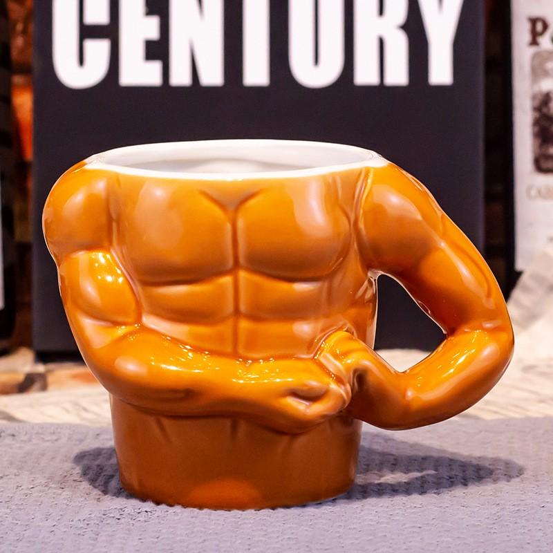 Ly Sứ Hình Cơ Bắp 6 Múi Cho Gymer – Cốc Cafe Độc Lạ Tặng Bạn Trai Đam Mê Gym