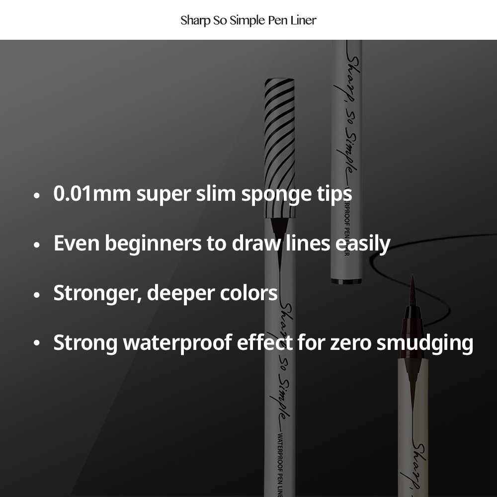 [CLIO] Bút Kẻ Mắt Siêu Mỏng 0,001mm Bám Lâu Không Trôi Sharp So Simple Waterproof 0.65ml