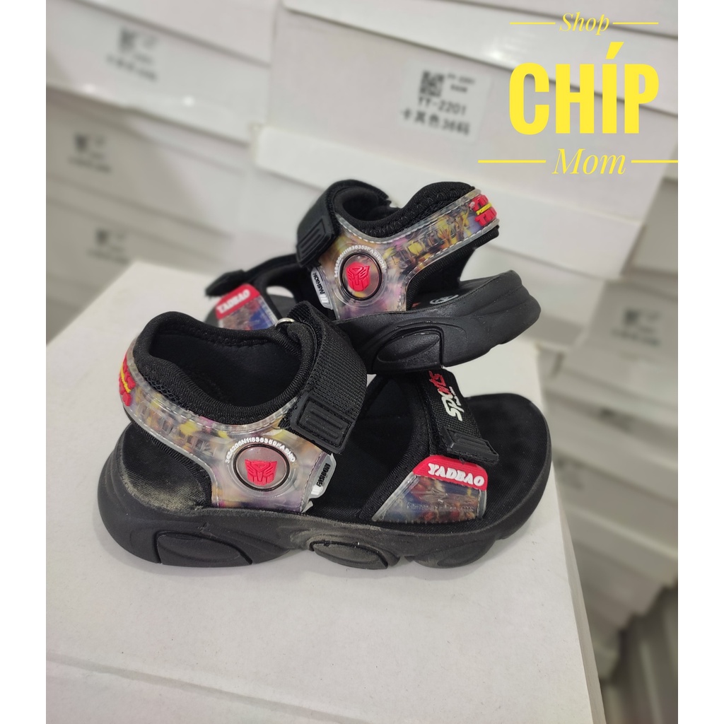 sandal bé trai dép quai hậu cho bé đi học khâu đế siêu nhẹ quai vải êm chân đế chống trược QCCC full hộp SLA99