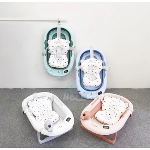 Chậu tắm gấp gọn có nhiệt kế Holla HL -03204, tặng kèm phao tắm cao cấp cho bé mới nhất 2023