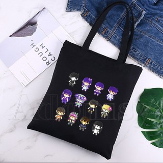 Omori In Canvas Tote Túi Đen Bông Tai Kẹp Nữ Thường Ngày Tote Eco Shopper Túi Đeo Vai AQGU