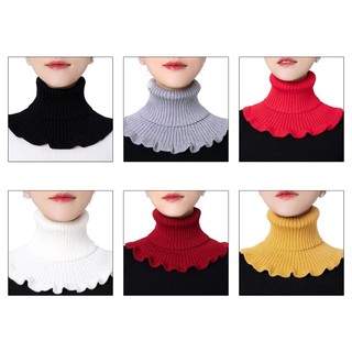 Cổ Áo Giả Dệt Kim Co Giãn Có Thể Tháo Rời Ấm Áp Cho Nữ