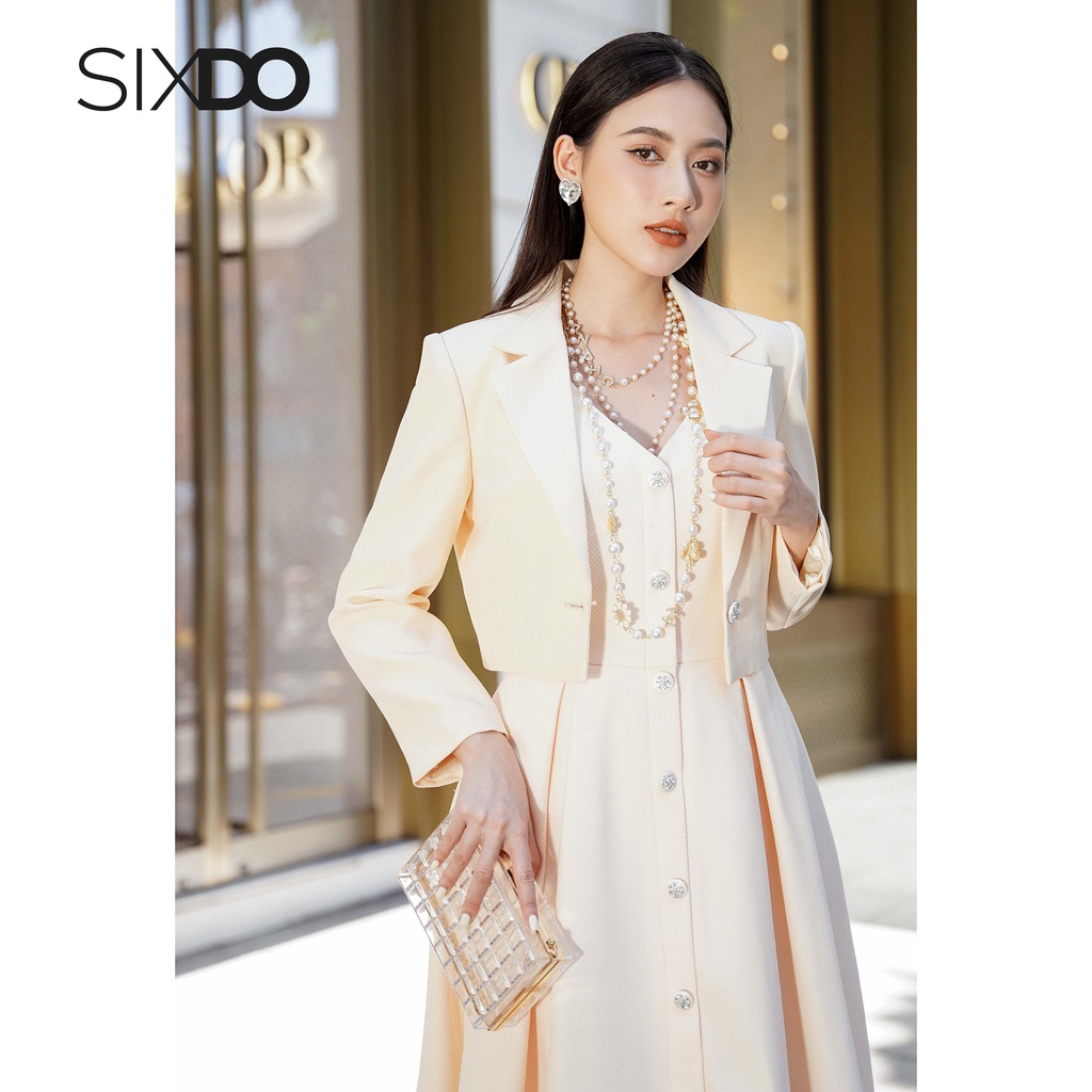 Áo Vest nữ dáng lửng thời trang SIXDO Cream Cropped Woven Vest Giá