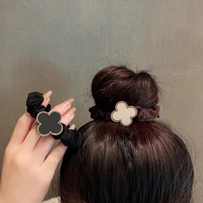 Dây Cột Tóc Màu Đen Phong Cách Pháp