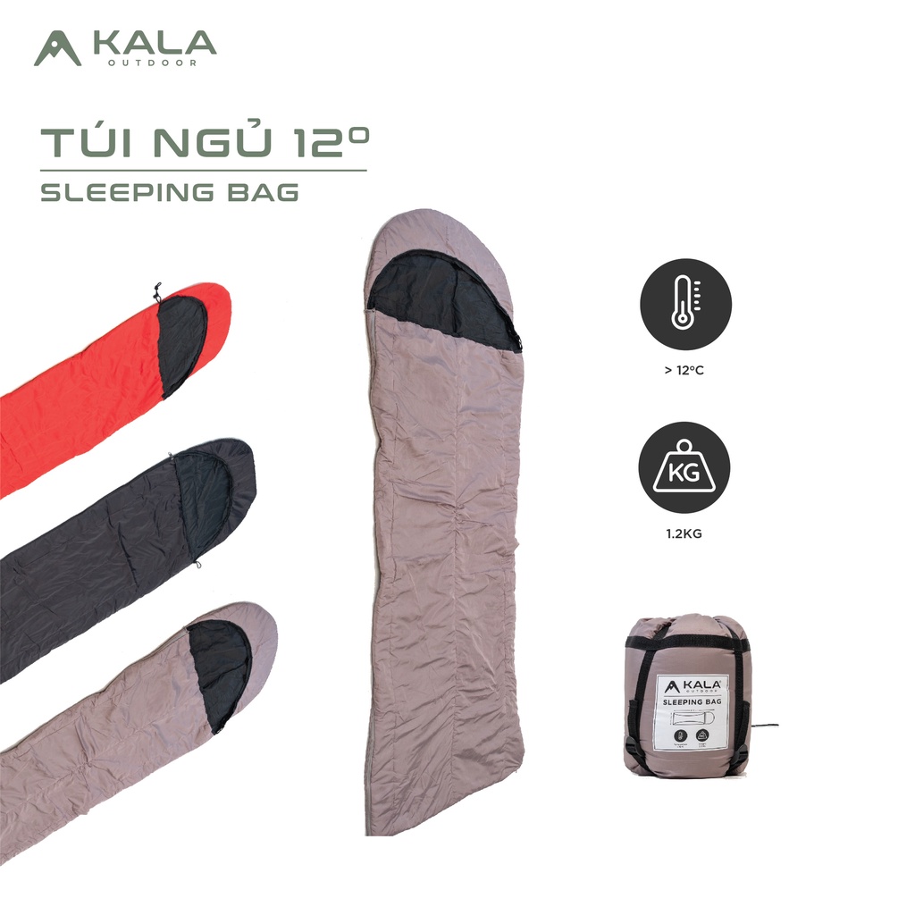 Túi ngủ Kala cao cấp nhiệt độ thấp 12-15 độ giữ ấm du lịch phượt/ cắm trại