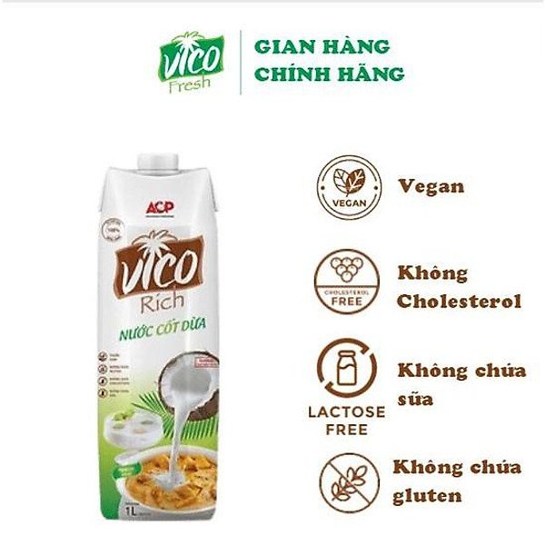 1 Hộp Nước Cốt Dừa ACP Vico Rich 1L | Shopee Việt Nam