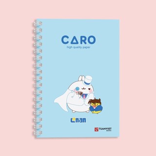 Sổ tay caro lò xo B5 TUANVIET BOOKS 200 trang, chủ đẻ Molang phù hợp ghi chép, nhật ký