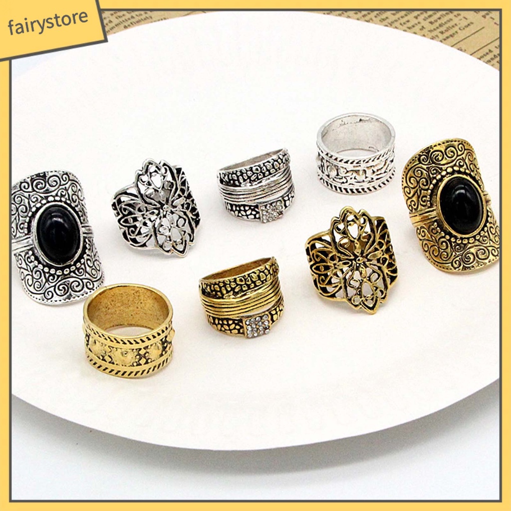 Set 1 / 4 Nhẫn Đeo Khớp Ngón Tay Phong Cách Dân Tộc
