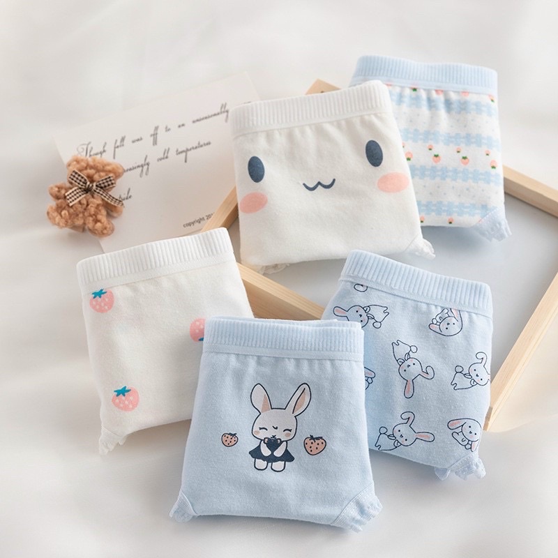 QUẦN LÓT CUTE COTTON THỎ DÂU XANH 8015