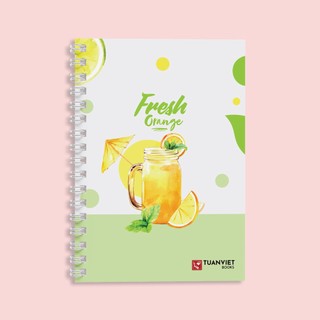 Sổ tay kẻ ngang lò xo B5 TUANVIET BOOKS 200 trang, chủ đề DRINKS, phù hợp ghi chép, nhật ký