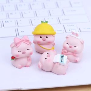 Mô hình heo làm từ đá nhân tạo mini dễ thương tiểu cảnh, bày bàn làm việc, bàn học, tủ sách, taplo ô tô