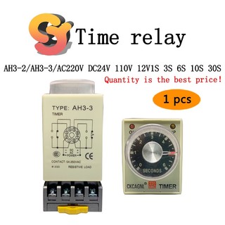 1 Rơ Le AH3-2 / AH3-3 Mở Rộng + Ổ Cắm AC220V DC24V 110V 12V1S 3S 6S 10S 30S