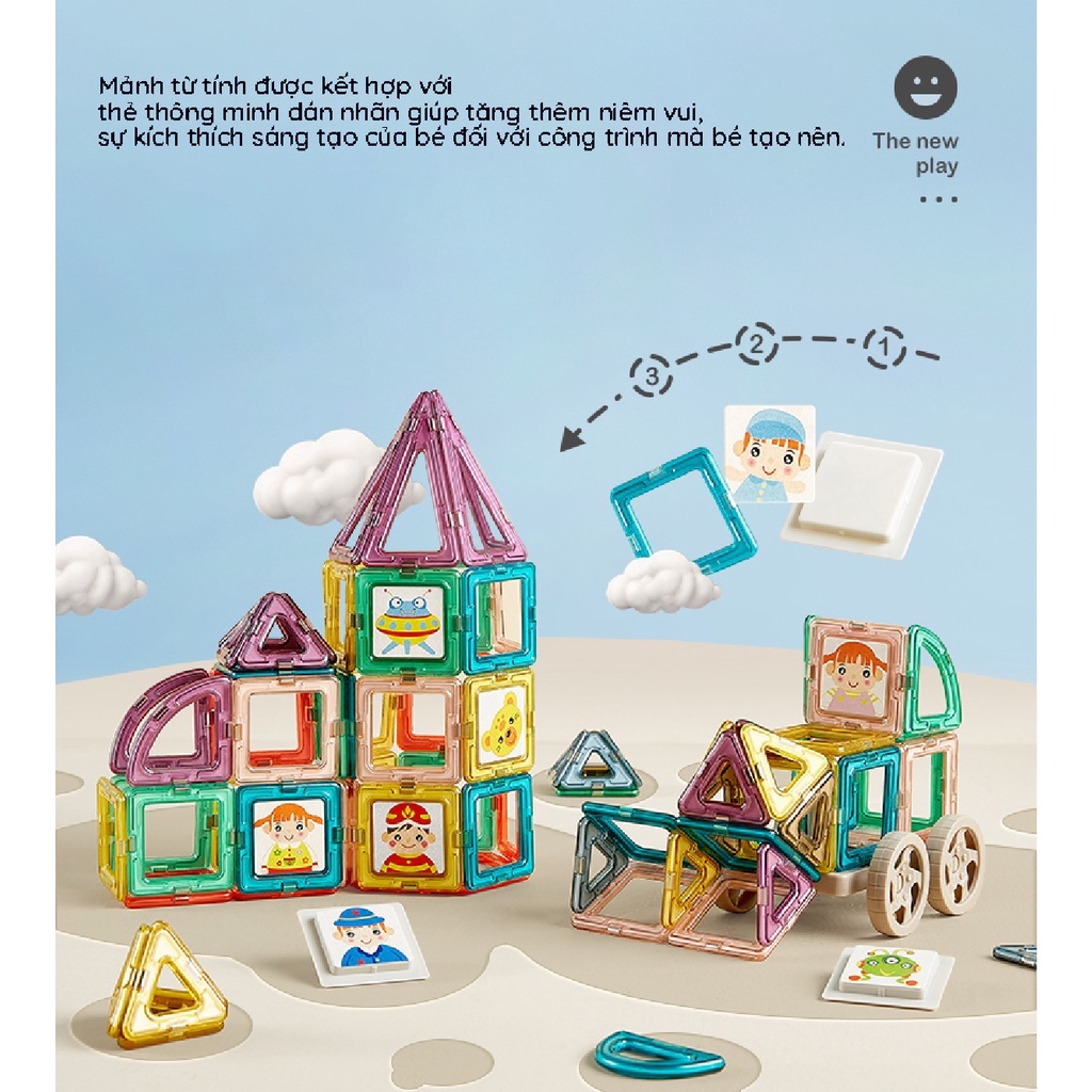 3050100PCS Khối xây dựng từ tính Xây dựng Giáo dục Đồ chơi ma thuật cho trẻ em