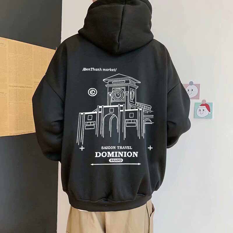 Áo hoodie nam nữ unisex cặp đôi Bến Thành nỉ bông form rộng có mũ ulzzang hàn quốc cute chống nắng k1