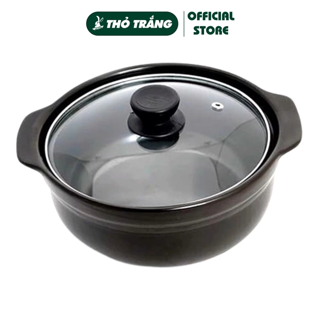 Nồi đất sứ tráng men cao cấp nắp kính kho thịt, kho cá 0.5L 1L, 1.5L, 2L