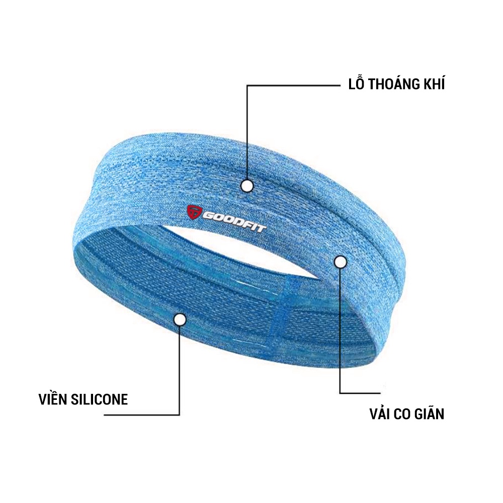 Băng đô thể thao nam nữ GoodFit GF801SB thời trang, chất liệu co giãn 4 chiều, thấm hút mồ hôi tốt