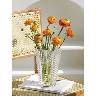 Bình hoa pha lê dáng loe cao decor và cắm hoa sang trọng sz 23.5 cm